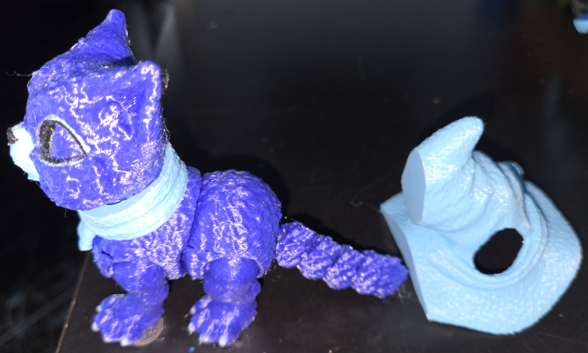 Articulated Blue Cat Figurine | Witch Hat, Scarf, Halloween Decor, Fidget Toy