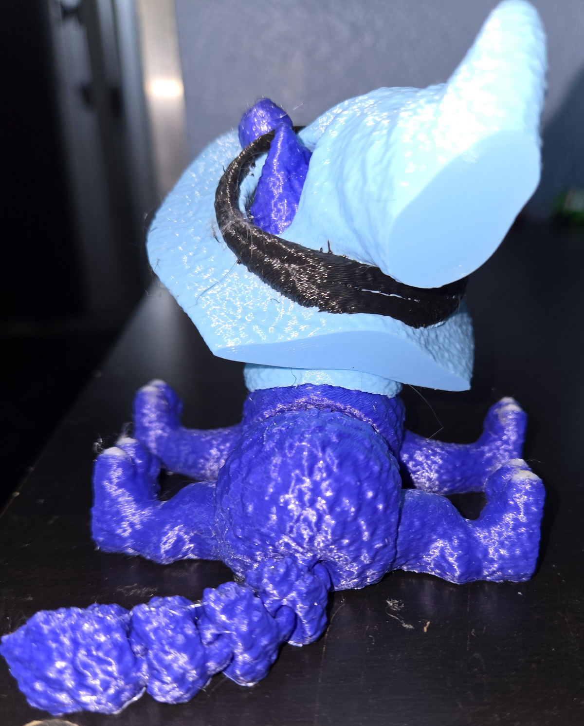 Articulated Cat Figurine | Witch Hat, Scarf, Halloween Decor, Fidget Toy