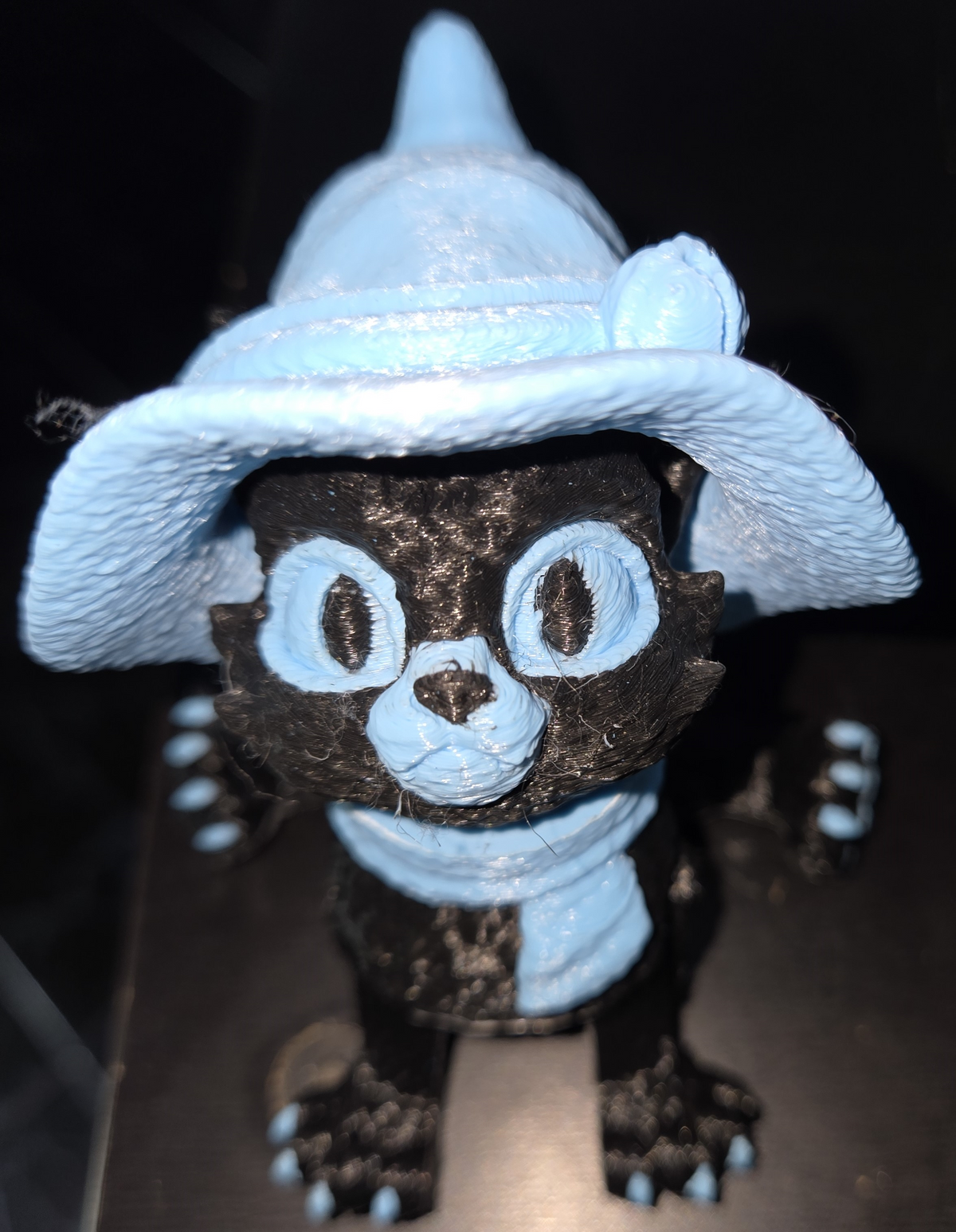 Articulated Black Cat Figurine | Witch Hat, Scarf, Halloween Decor, Fidget Toy