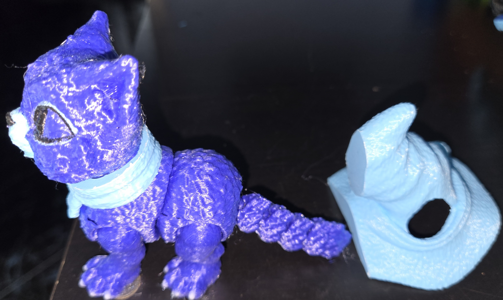 Articulated Blue Cat Figurine | Witch Hat, Scarf, Halloween Decor, Fidget Toy